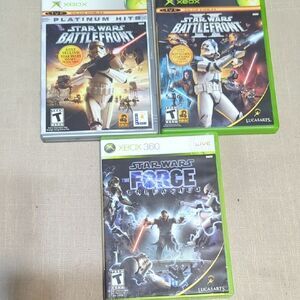Microsoft Xbox SW battlefront I & II, Xbox 360 Star Wars: The Force Unleashed